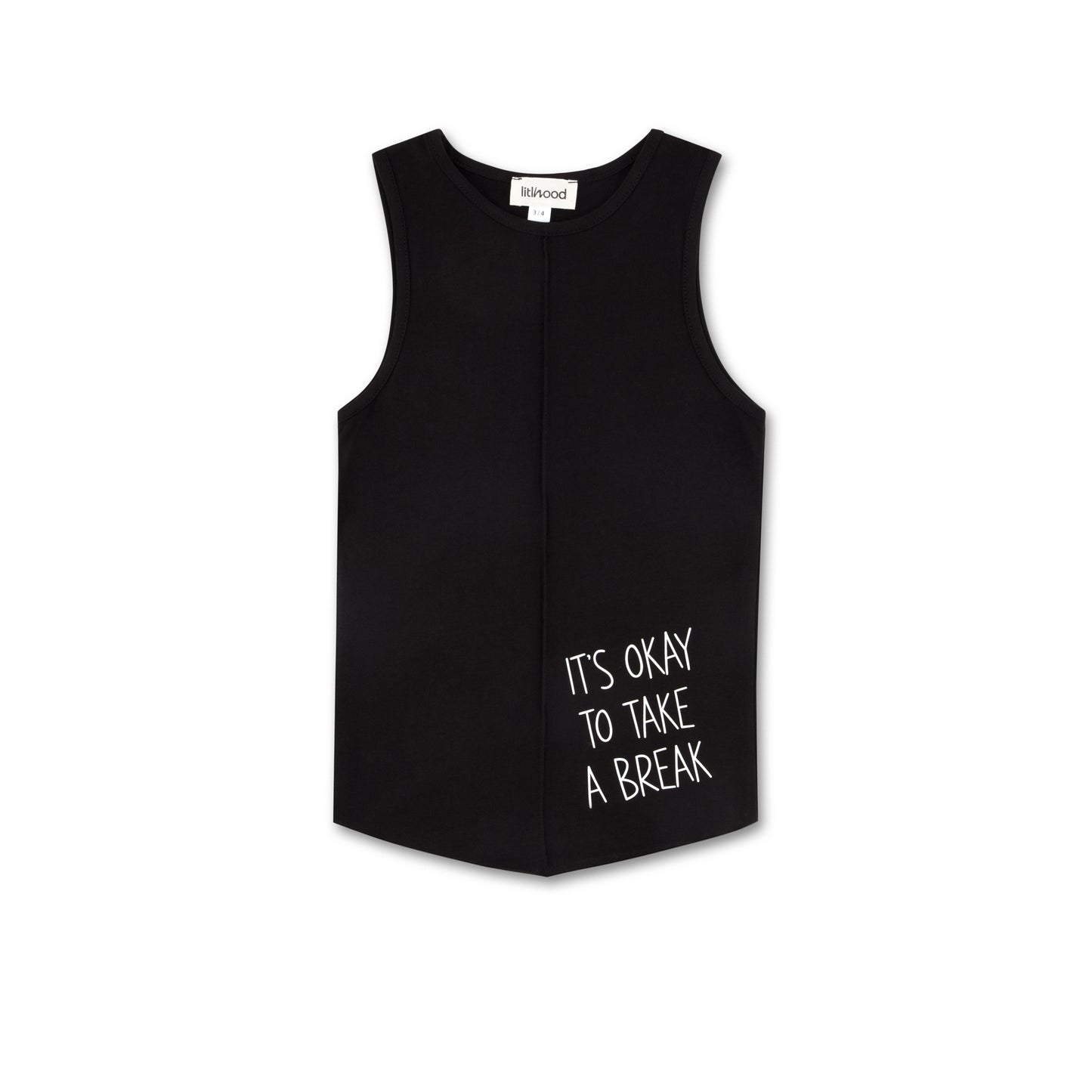 Break Sleevless Black T-shirt