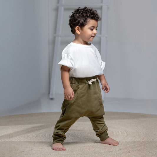 Cotton Biggie Green Boy Pants