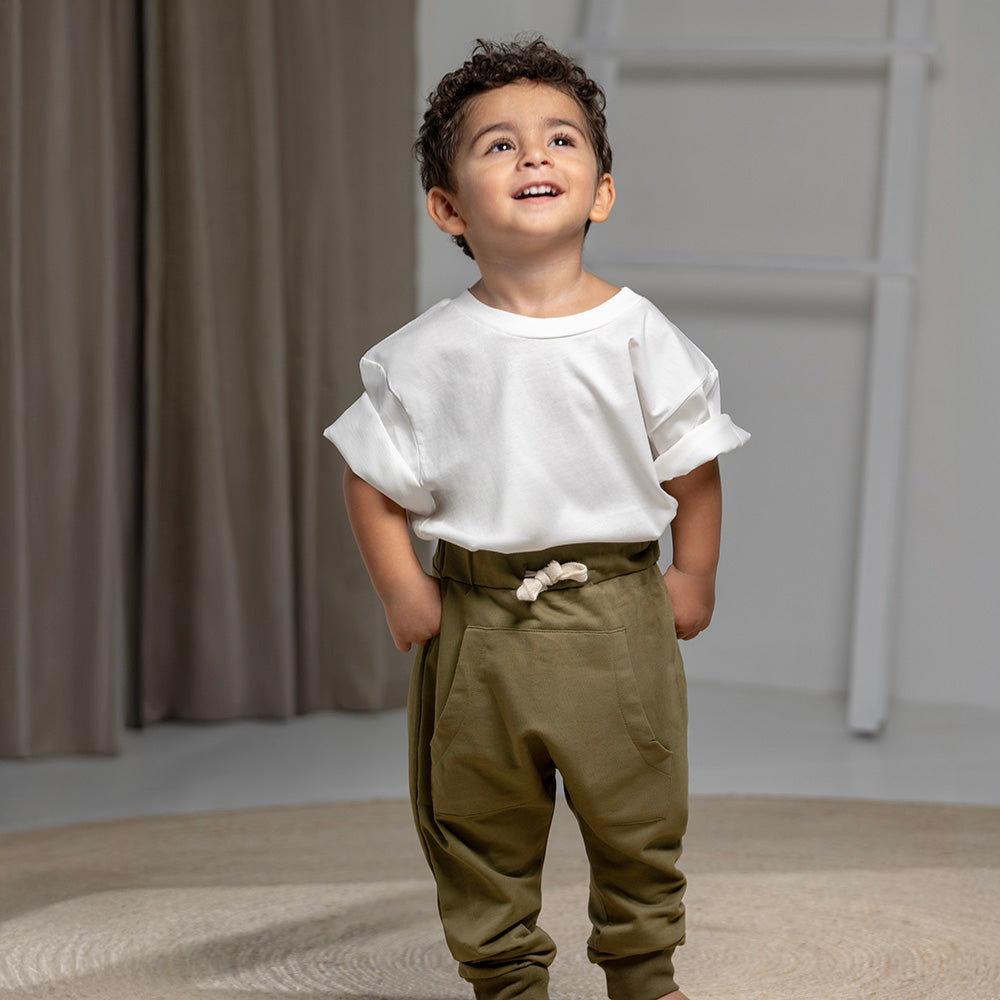 Cotton Biggie Green Boy Pants