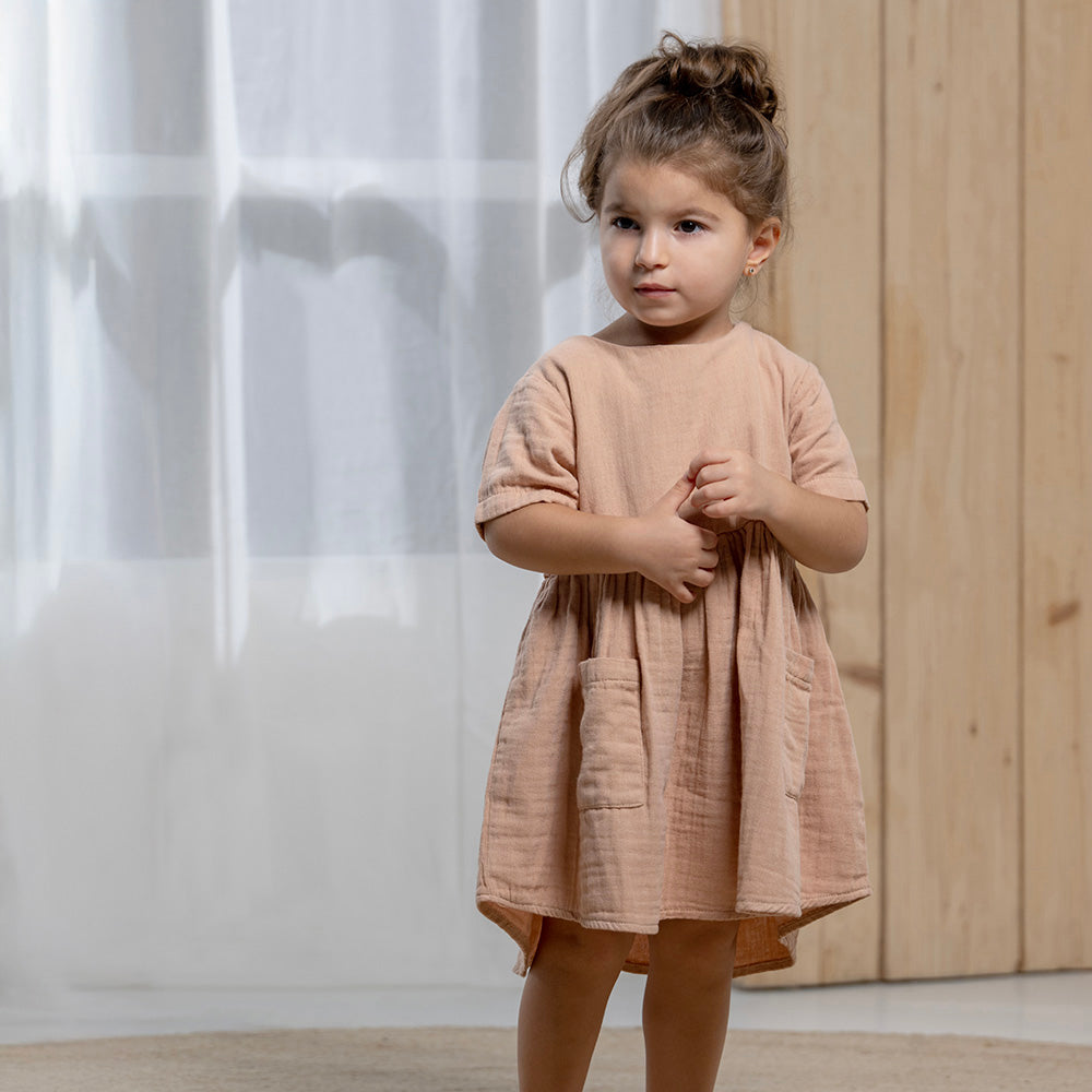 Muslin Marmelade Pink Baby Girl Dress