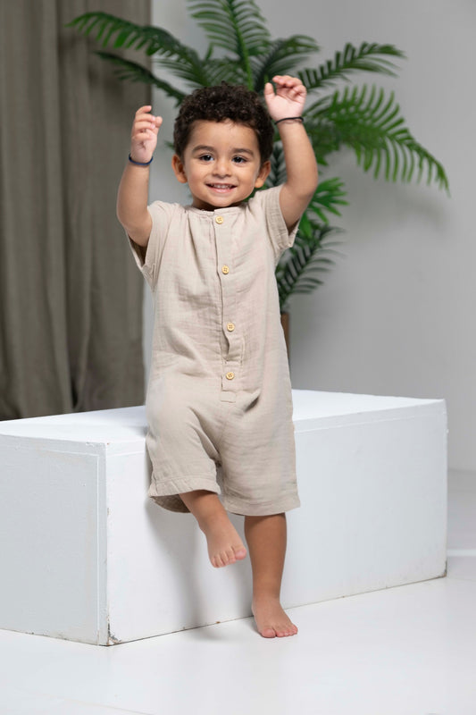 Muslin Milk Beige Baby Onesie